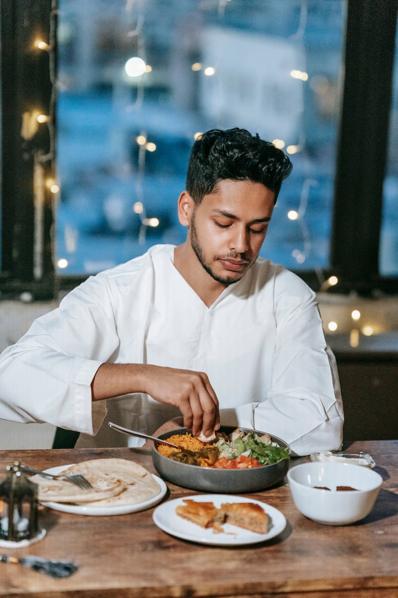 Man Eating Dinner